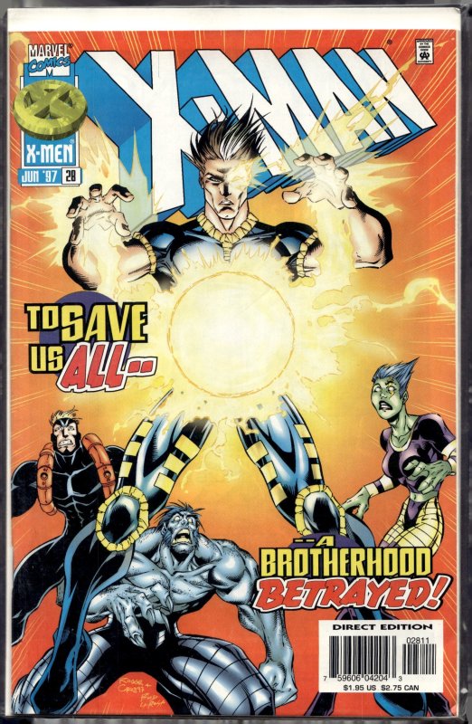 X-Man #28 (1997), raw, ungraded comic book — front cover