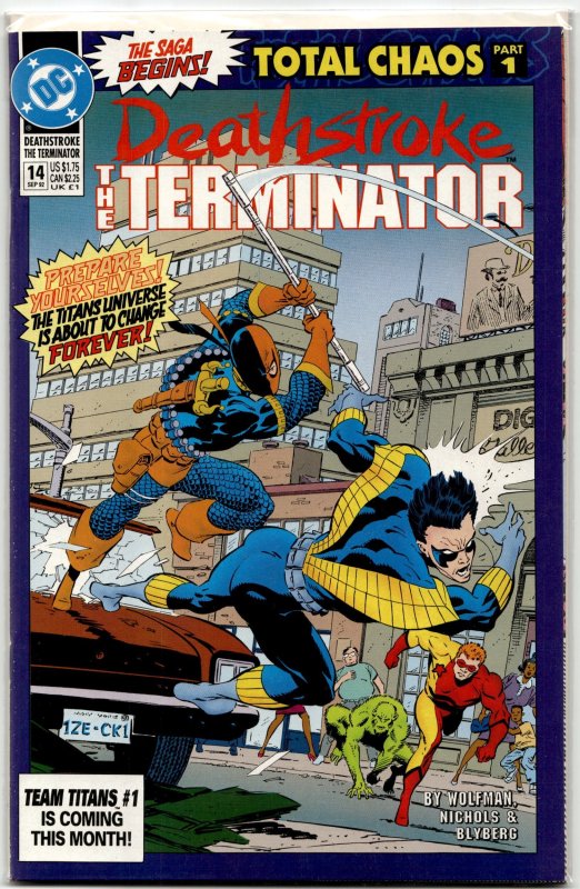 Deathstroke the Terminator #14 (DC Comics, 1992), raw, ungraded comic book — front cover