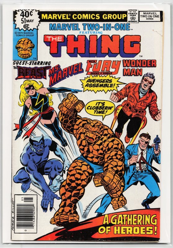 Marvel Two-in-One #51 (Marvel Comics, 1979), raw, ungraded comic book — front cover