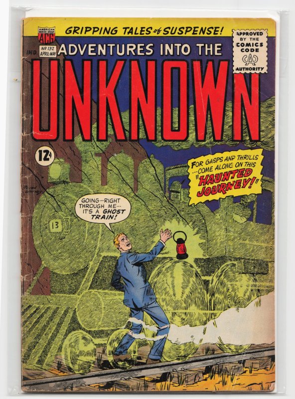 Adventures into the Unknown #132 (DC Comics, 1962), raw, ungraded comic book — front cover