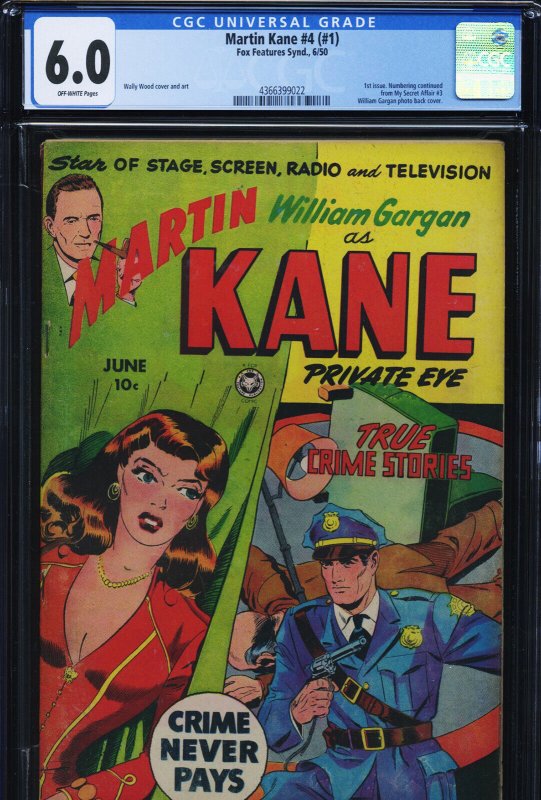Martin Kane #4 - 6.0, OW - Fox - TV - Wood Cover/story - Golden Age, raw comic book in 6.0 condition — front cover