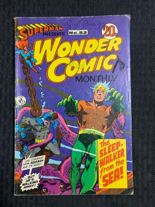 Vintage Superman Presents Wonder Comic Monthly #52, raw comic book in VG 4.0 condition — front cover
