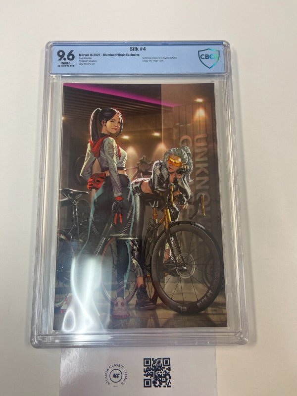 Silk #4 (Marvel Comics), CBCS 9.6 graded comic book, Universal Blue label — front cover in its holder