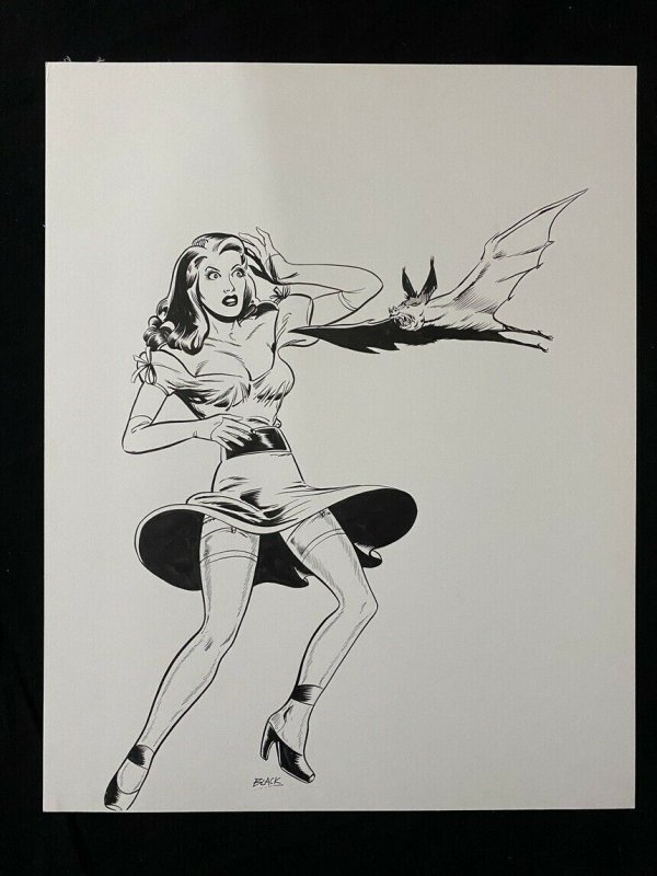 Senorita Rio Original Pin Up by Bill Black- bat, raw, ungraded comic book — front cover