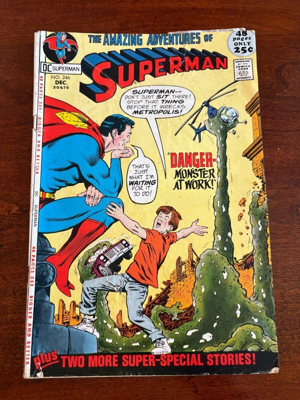 Superman #246 (DC Comics, 1971), raw comic book in VG condition — front cover