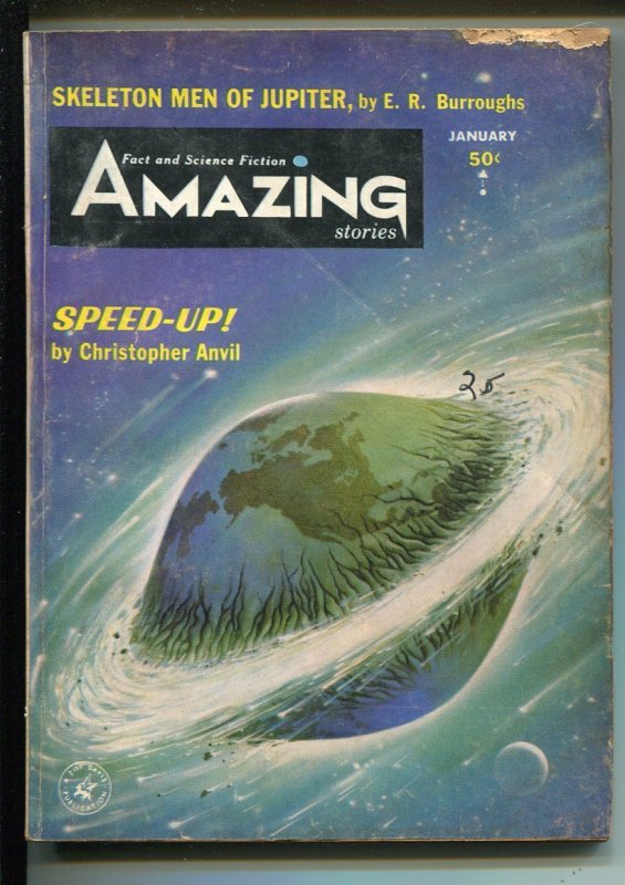 Pulp: Amazing Stories 1/1964-Edgar Rice Burroughs-pulp Stories-P, raw, ungraded comic book — front cover