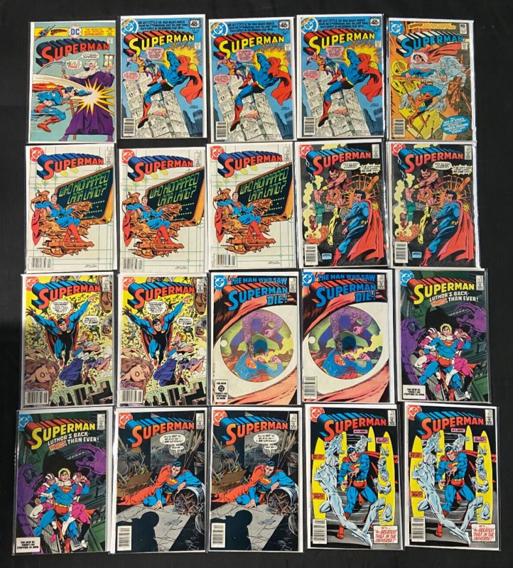 Superman Bronze Age 51 Comic Lot Inc Last Issue Alan Moore Most VF (Dupes), raw comic book in VF condition — front cover