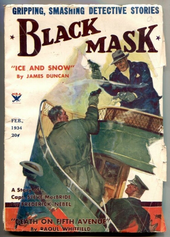 Black Mask--Hard Boiled Pulp Detective Stories--Feb 1934--Gun Fight Cover (1934), raw, ungraded comic book — front cover