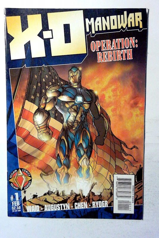 X-O Manowar #1 (Valiant Comics, 1997), raw, ungraded comic book — front cover