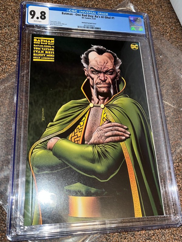 Batman One Bad Day Ras Al Ghul #1, CGC 9.8 graded comic book, Universal Blue label — front cover in its holder