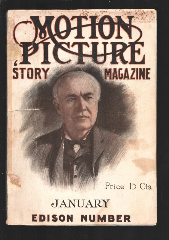 MAG: Motion Picture Story 1/1914-Thomas Edison Photo Cover-Special Issue-bio ..., raw, ungraded comic book — front cover
