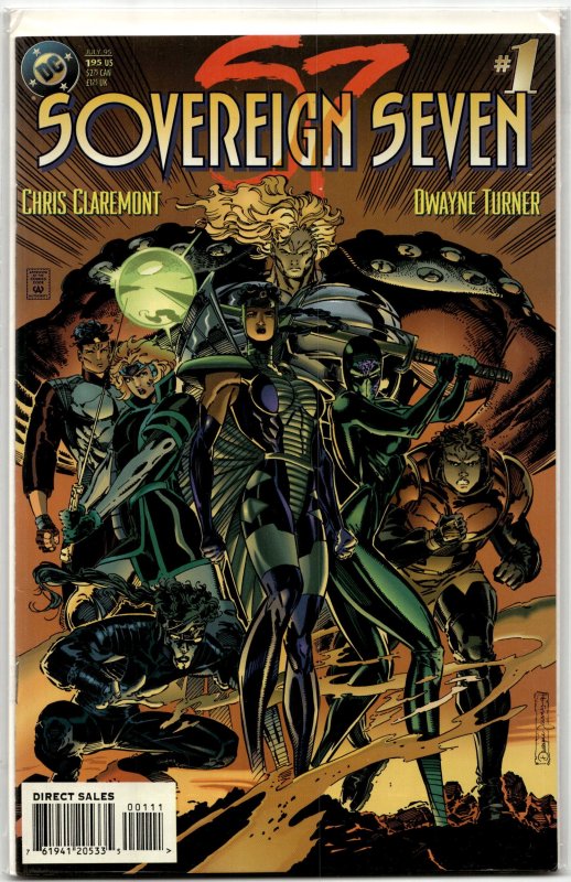 Sovereign Seven #1 (DC Comics, 1995), raw, ungraded comic book — front cover