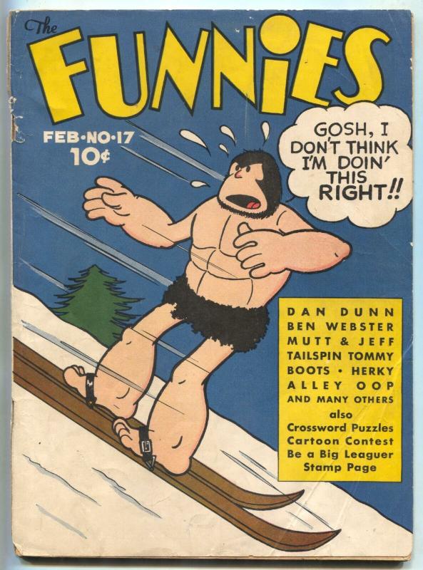 Funnies #17 (1938), raw comic book in VG condition — front cover
