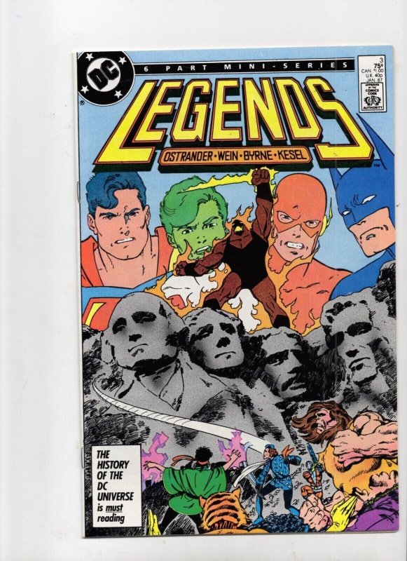 Legends #3 (DC Comics, 1987), raw comic book in VF/NM 9.0 condition — front cover