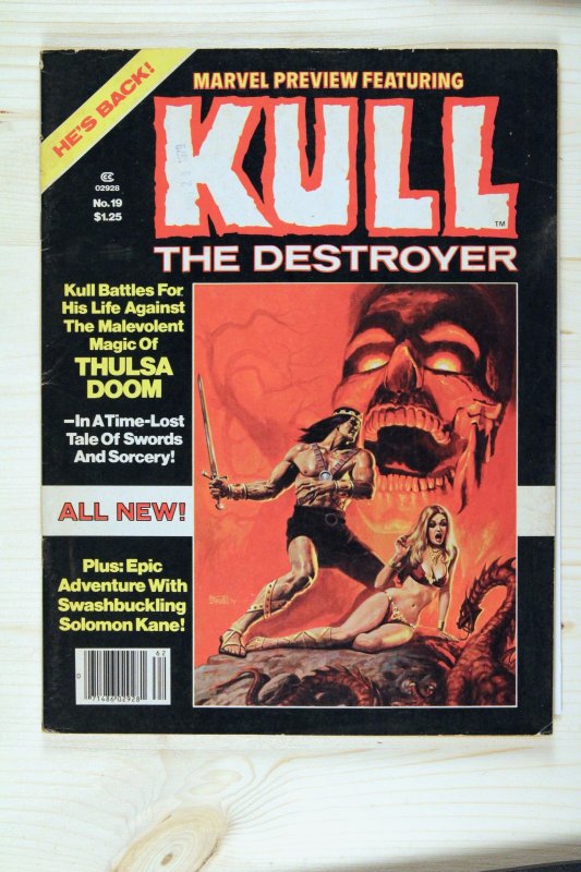 Marvel Preview: Kull the Destroyer #19 (Marvel Comics, 1977), raw comic book in VF- 7.5 condition — front cover