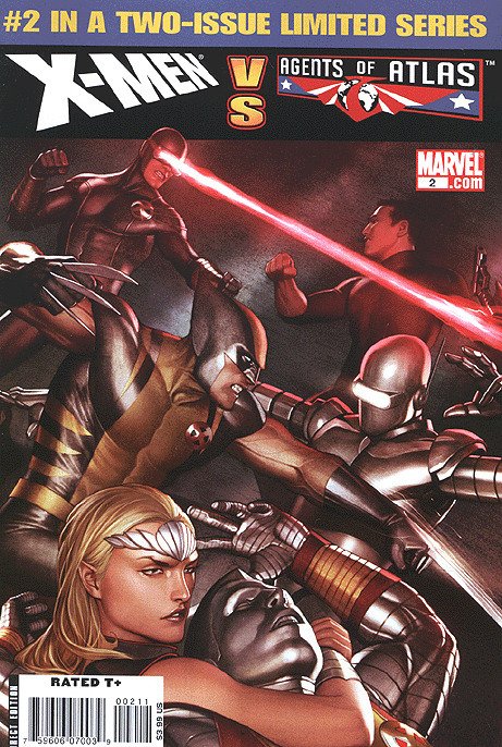 X-Men vs. Agents of Atlas #2, raw comic book in VF/NM condition — front cover