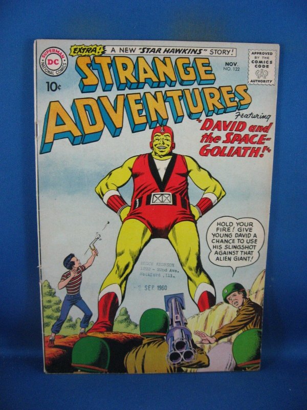 Strange Adventures #122 (DC Comics, 1960), raw comic book in VG+ condition — front cover