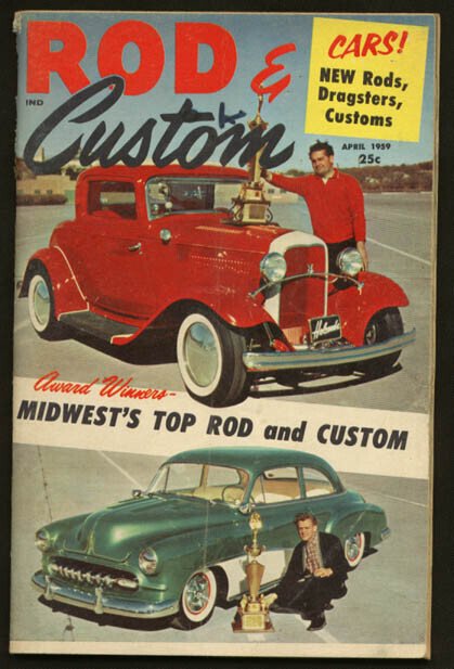 Mag: Rod & Custom Mag. 04/1959-'32 Custom Plymouth/'41 Ford G, raw, ungraded comic book — front cover