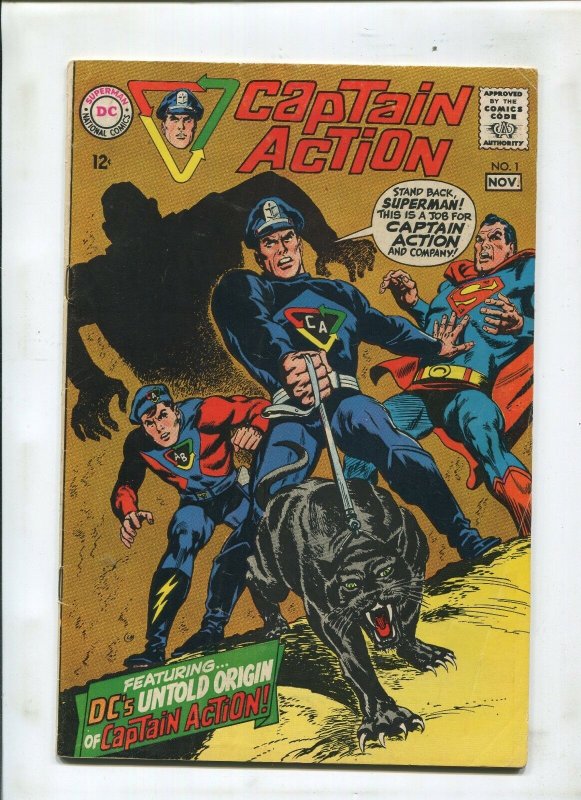 Captain Action #1 (1968), raw comic book in 6.0 condition — front cover