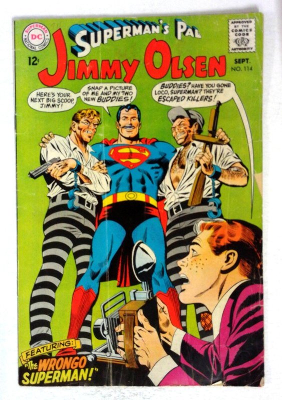 Superman's Pal Jimmy Olsen #114 (DC Comics, 1968), raw, ungraded comic book — front cover