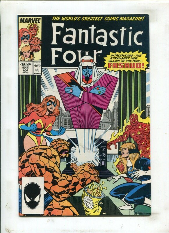 Fantastic Four #308 (Marvel Comics, 1987), raw comic book in VF/NM condition — front cover
