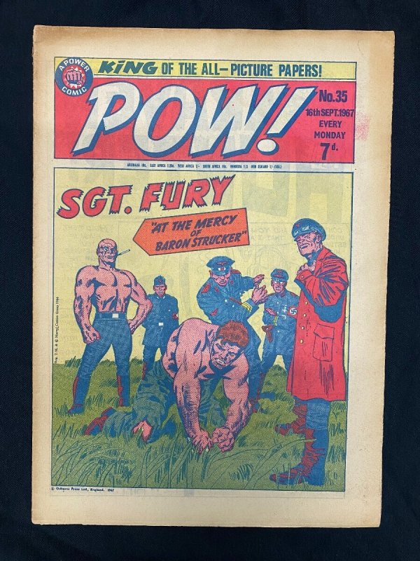 Pow! #35 (Odhams Press), raw comic book in VG condition — front cover