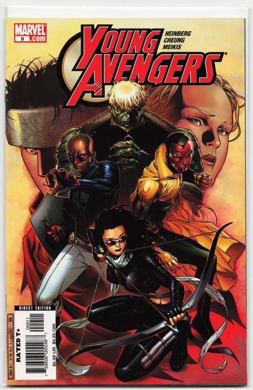 Young Avengers #9 (Marvel Comics, 2005), raw, ungraded comic book — front cover