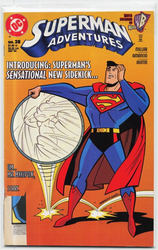 Superman Adventures #38 (DC Comics, 1999), raw, ungraded comic book — front cover