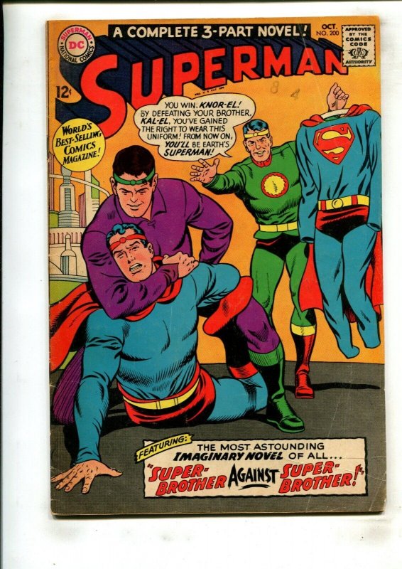 Superman #200 (DC Comics, 1967), raw comic book in 4.5 condition — front cover
