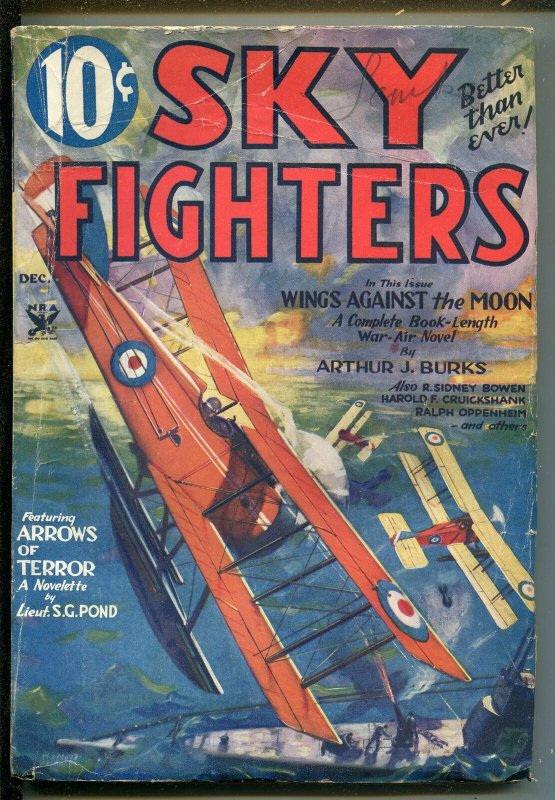SKY Fighters 12/1933-AIR WAR PULPS-WWI-CLASSIC-RARE-vg, raw, ungraded comic book — front cover
