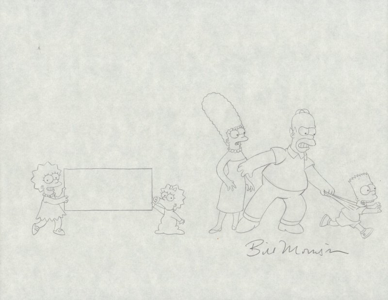 The Simpsons World Title Episode Whole Family Art by Bill Morrison, raw, ungraded comic book — front cover