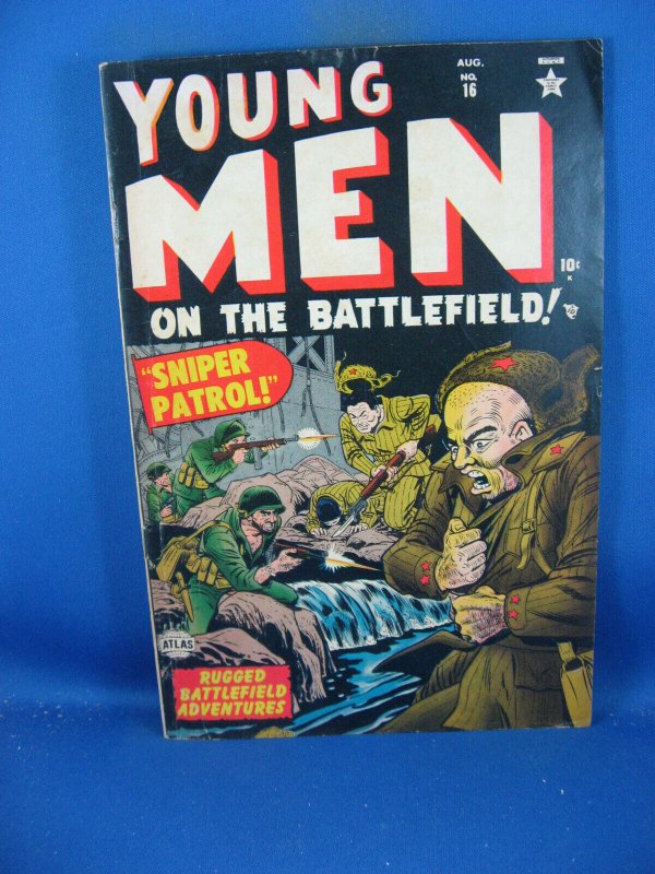 Young Men #16 (Atlas Comics, 1952), raw comic book in VG condition — front cover