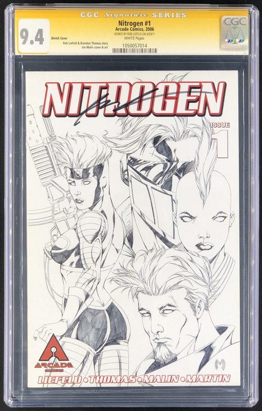 Nitrogen #1 (2005), CGC 9.4 graded comic book, Signature Series label — front cover in its holder