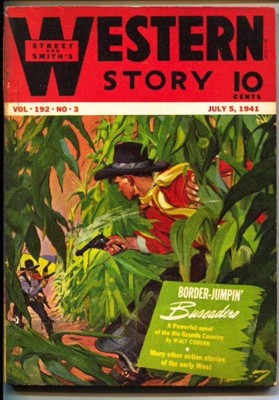 Western Story 7/5/1941-H.W. Scott Pulp Cover Art-Nick Eggenhofer Walt Coburn-Jim, raw, ungraded comic book — front cover