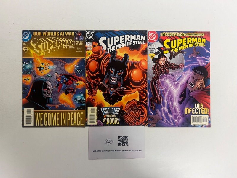3 Superman DC Comic Books #113, raw, ungraded comic book — front cover