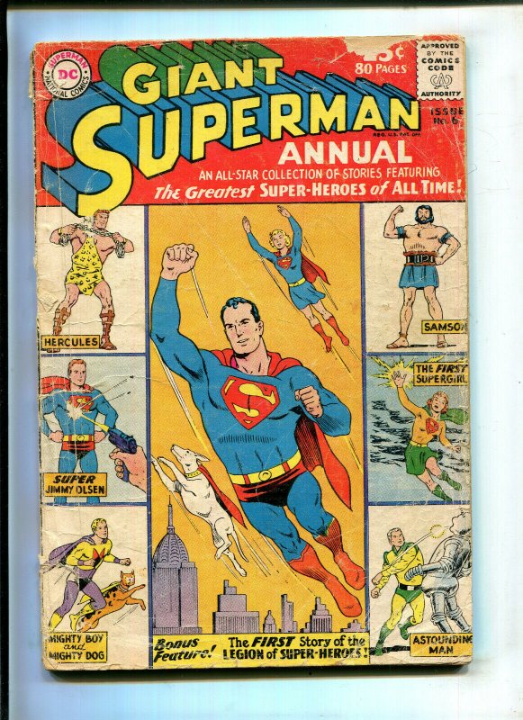 Superman Annual #6 - 80 Pg Giant (1.8) 1962 (DC Comics, 1962), raw comic book in 1.8 condition — front cover