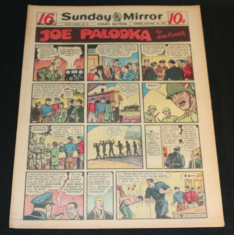 1949 Sunday Mirror Weekly Comic Section October 30th (VF) Superman Merlin (1949), raw comic book in VF condition — front cover