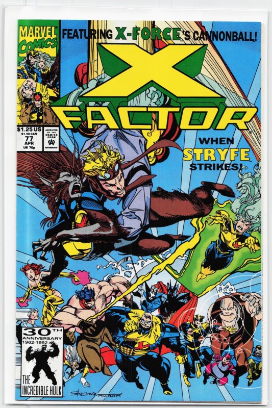 X-Factor #77 (Marvel Comics, 1992), raw, ungraded comic book — front cover