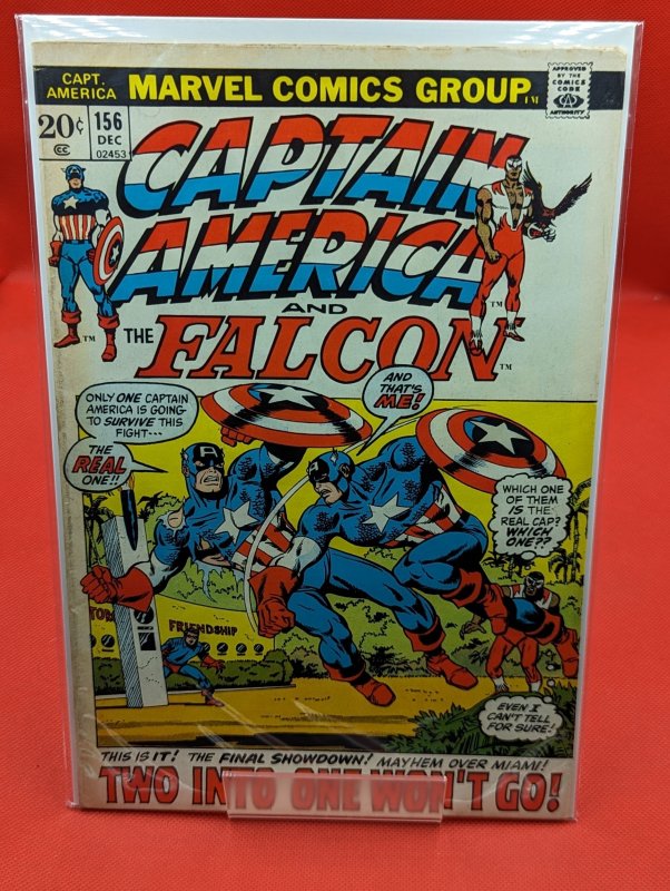 Captain America #156 (Marvel Comics, 1972), raw, ungraded comic book — front cover