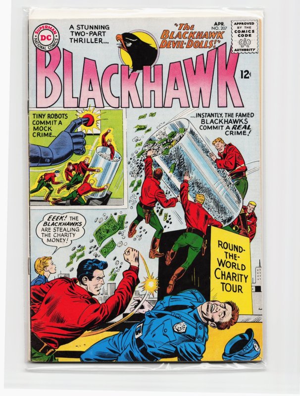 Blackhawk #207 (DC Comics, 1965), raw, ungraded comic book — front cover