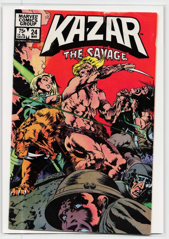 Ka-Zar the Savage #24 (Marvel Comics, 1983), raw, ungraded comic book — front cover