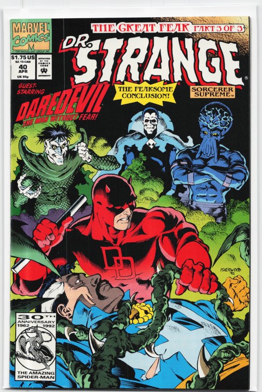 Doctor Strange, Sorcerer Supreme #40 (Marvel Comics, 1992), raw, ungraded comic book — front cover