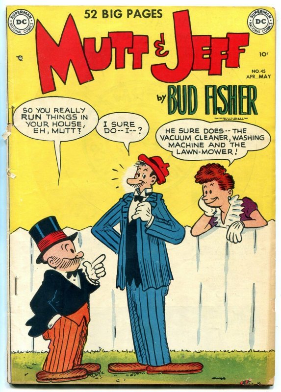 Mutt and Jeff #45 (DC Comics, 1950), raw comic book in VG condition — front cover