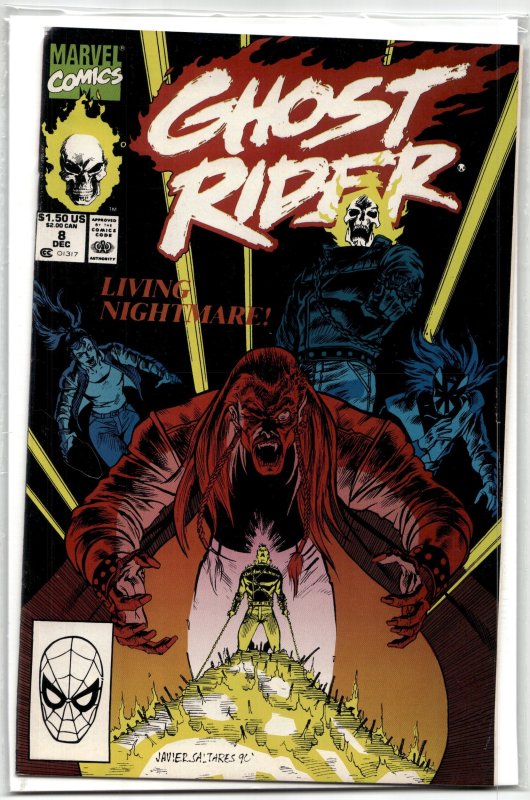 Ghost Rider #8 (Marvel Comics, 1990), raw, ungraded comic book — front cover