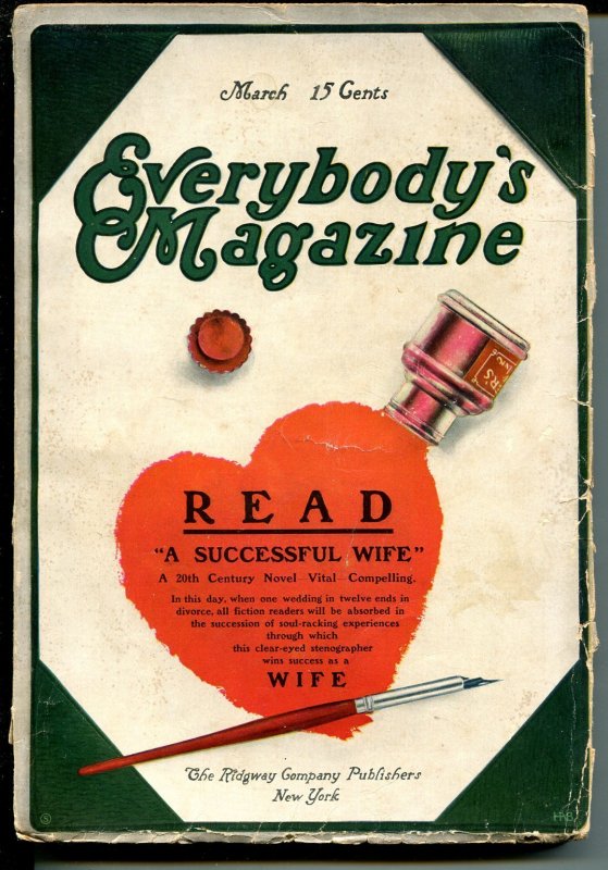Pulp: Everybody's Magazine 3/1910-early Pulp Format-over 100 Years Old-G/VG, raw comic book in VG condition — front cover