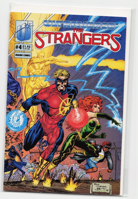 The Strangers #4 (Malibu Comics, 1993), raw, ungraded comic book — front cover