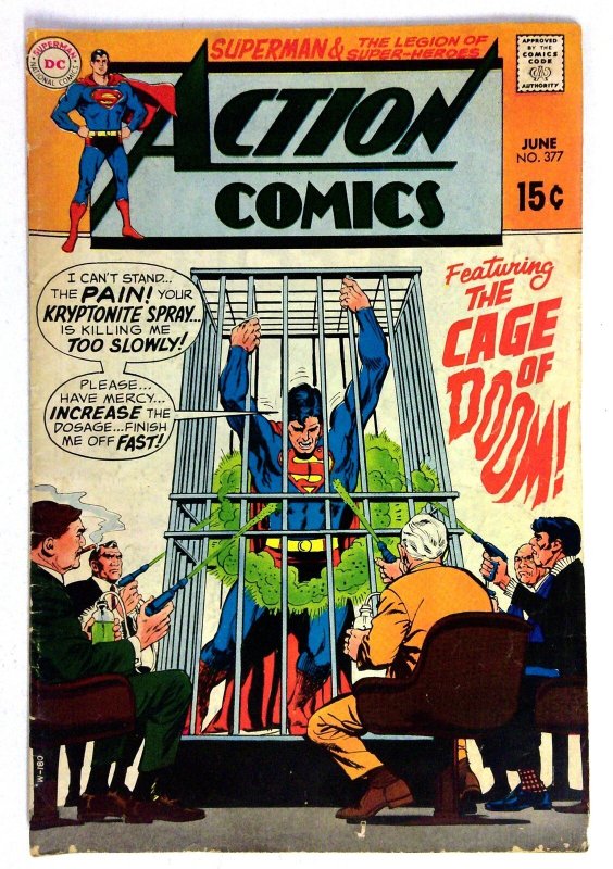 Action Comics #377 (DC Comics, 1969), raw comic book in VG condition — front cover