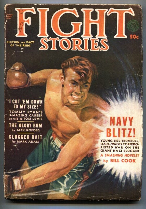 Fight Stories-Sum 1942-Robert E. Howard-BOXING Pulp Thrills-Fiction House (Fiction House, 1942), raw, ungraded comic book — front cover