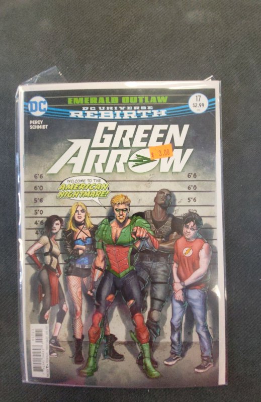 Green Arrow #17 (DC Comics, 2017), raw, ungraded comic book — front cover