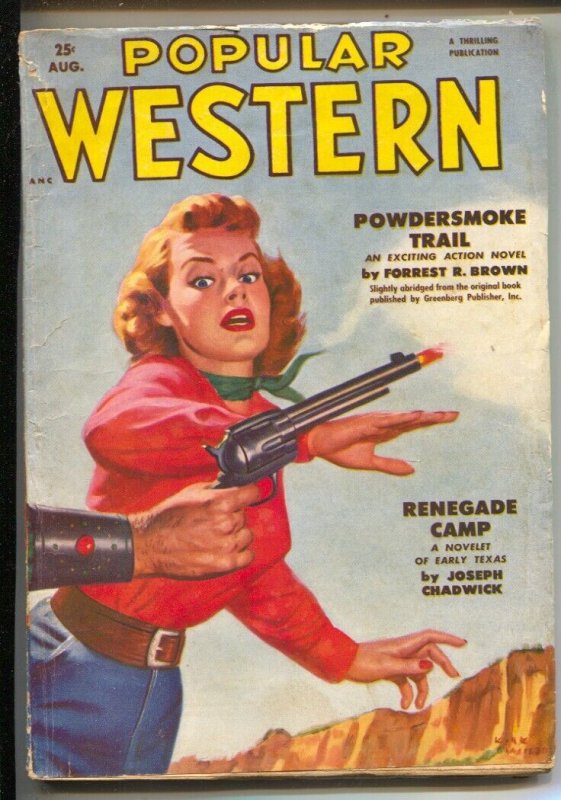 Pulp: Popular Western 8/1953-Thrilling-Buffalo Bill-girl art Cover-pulp Thri..., raw, ungraded comic book — front cover